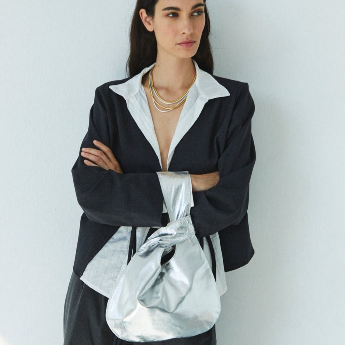TOKYO METALLIC SILVER BAG
