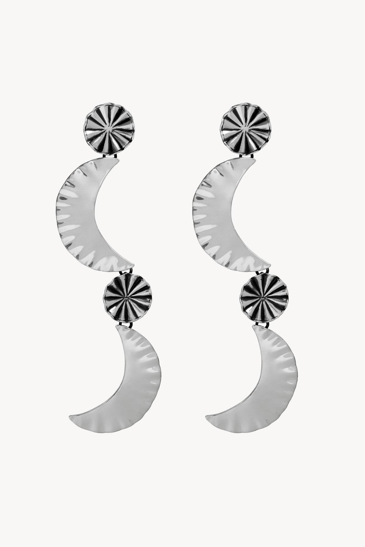 MOON PENDIENTES PLATA