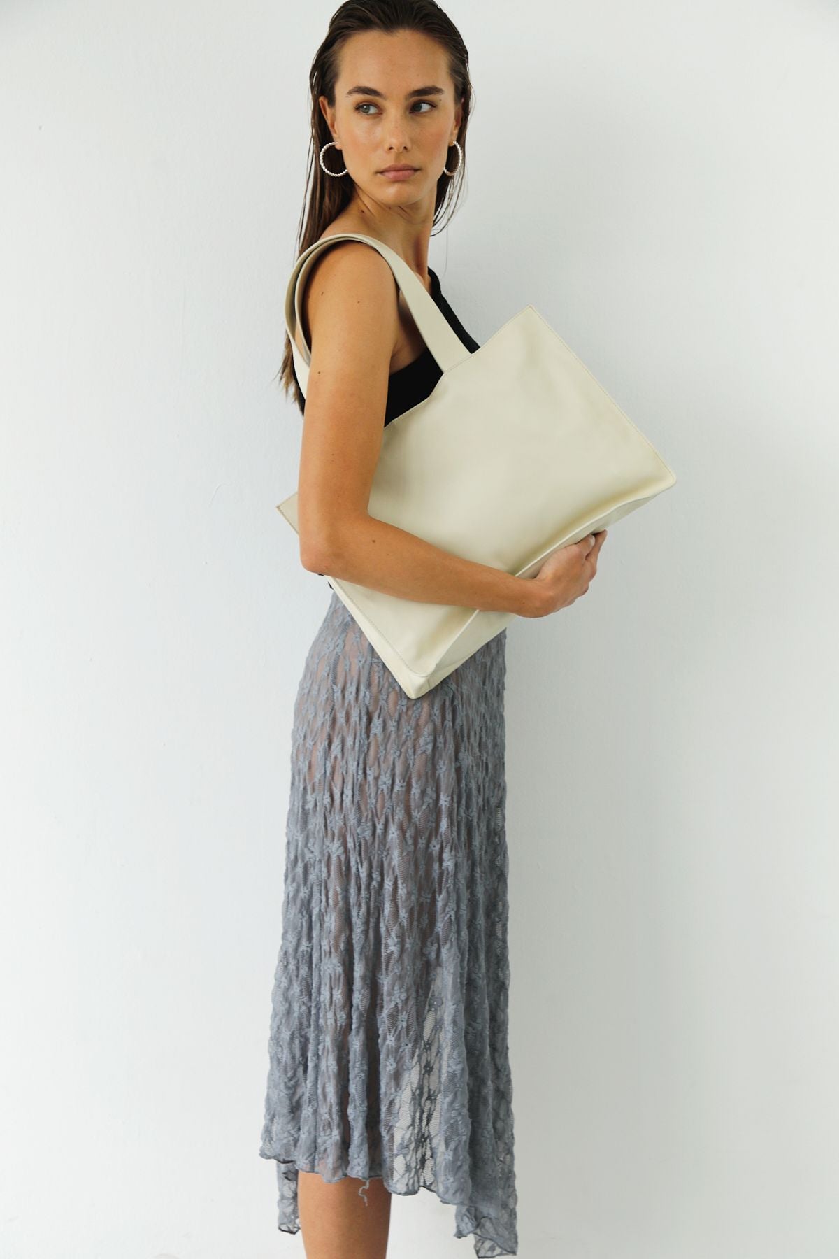 OLIVER ECRU SHOPPER BAG