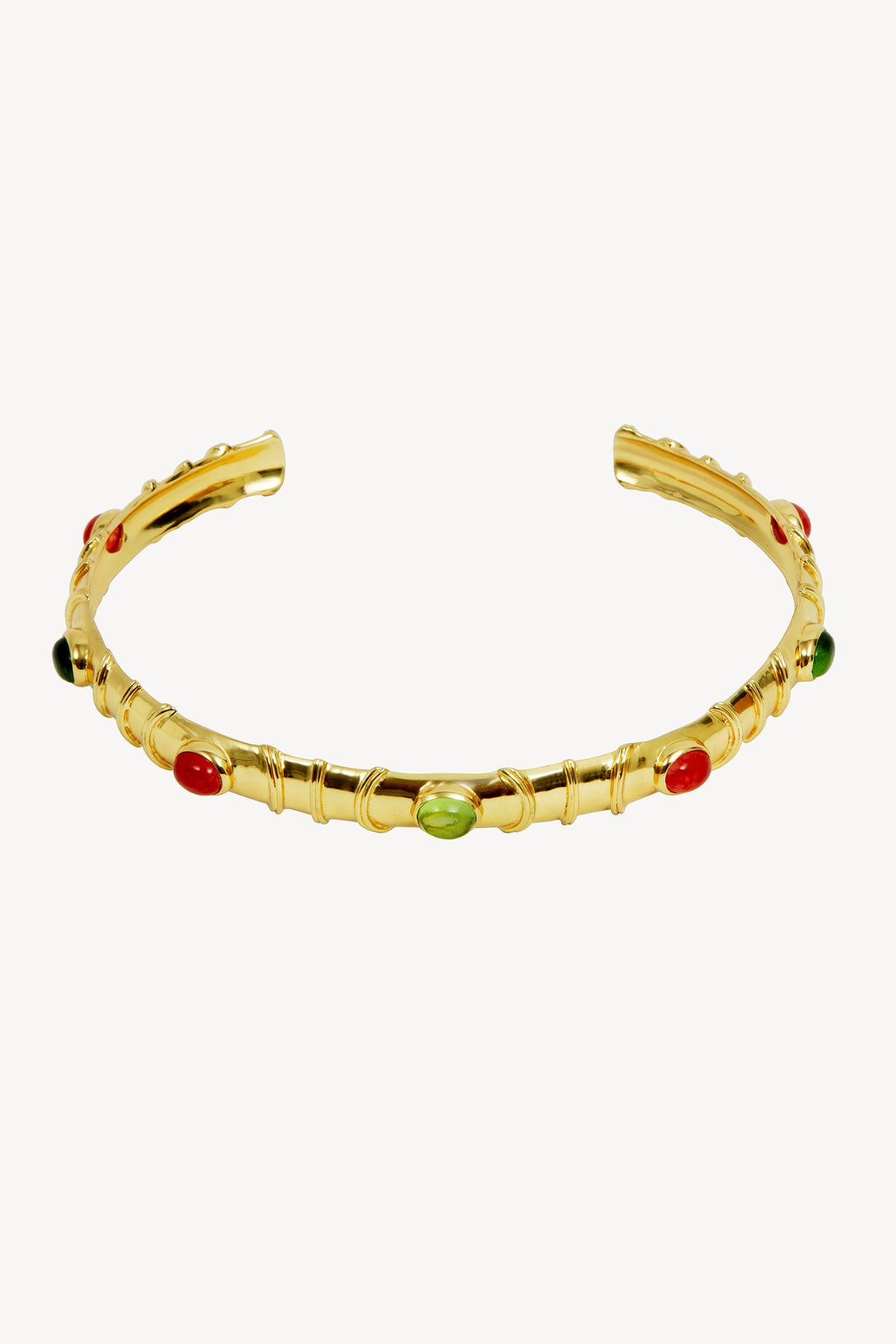 SEIS GREEN&ORANGE GOLD NECKLACE