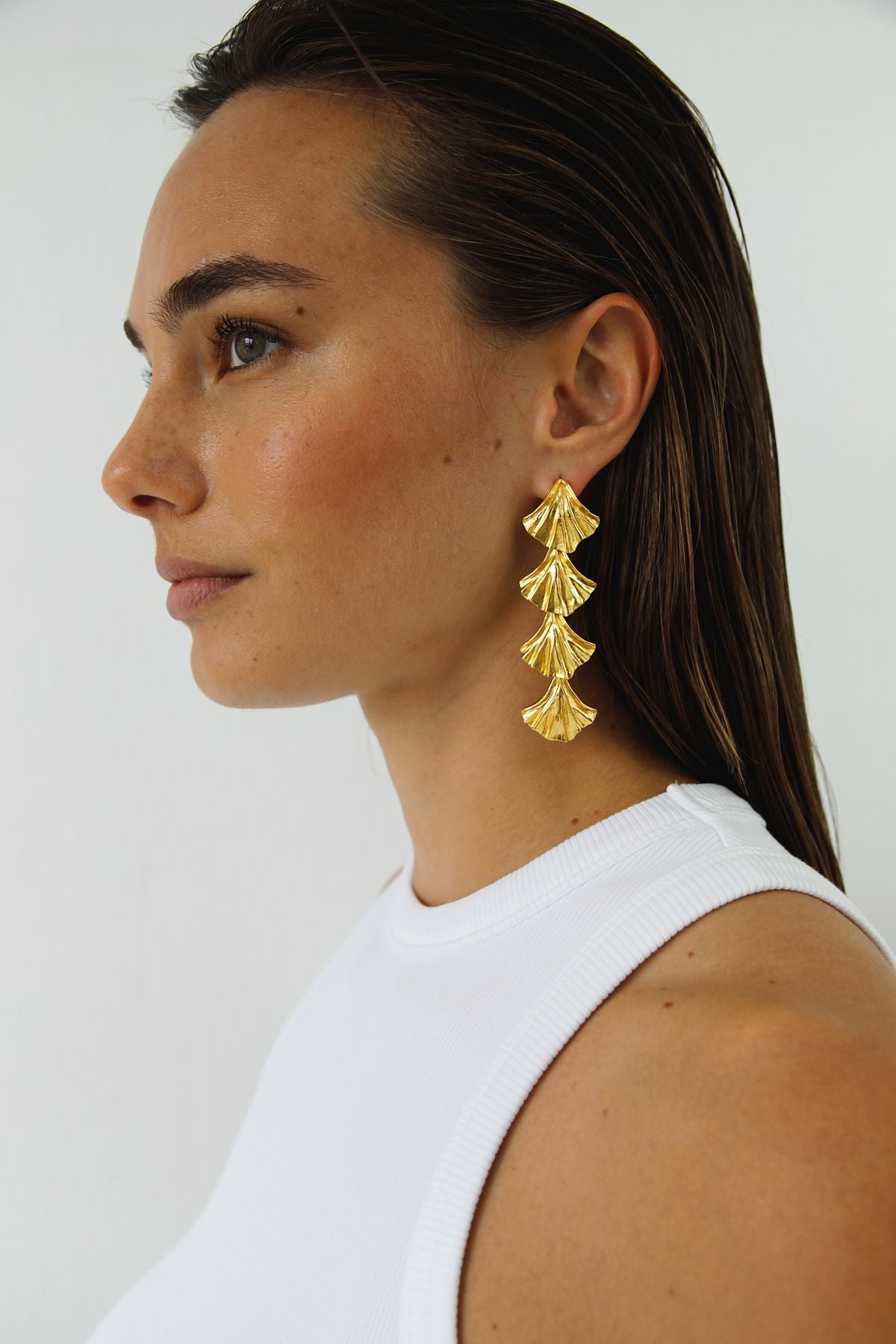 GOLD CORAL EARRINGS